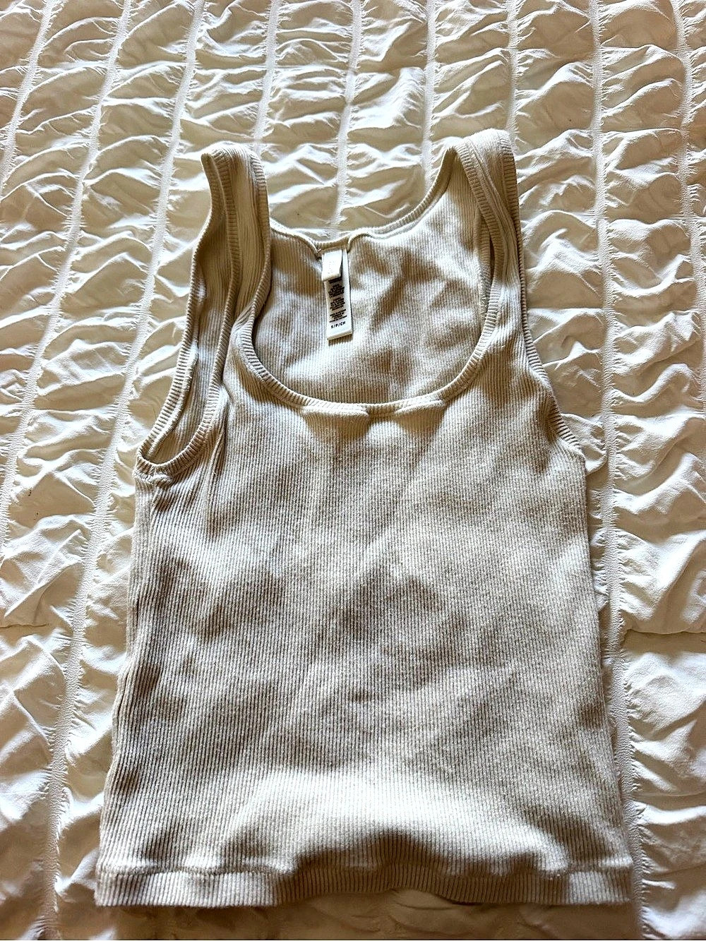 Skims Ribbed Tank Top in White Size Small Like New